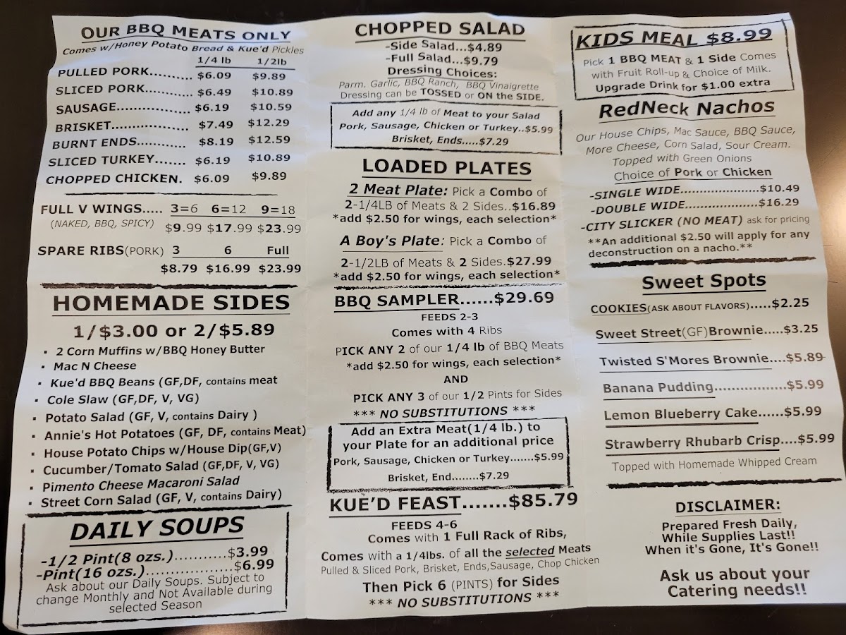Menu - Kue'd Smokehouse photo 1