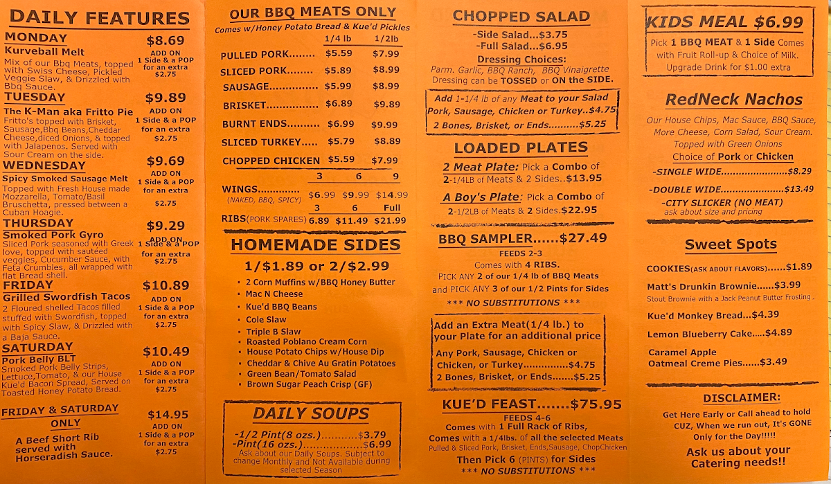 Menu - Kue'd Smokehouse photo 4