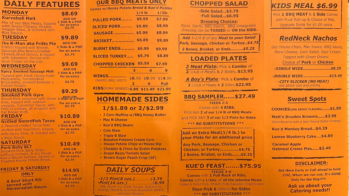 Menu - Kue'd Smokehouse photo 6